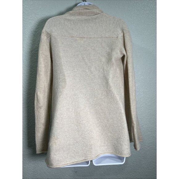 Club Monaco Cashmere Cardigan Womens S Oatmeal Drape Open Front Cozy Lightweight - Picture 3 of 9